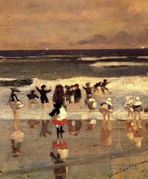  Kind Kunst - Strand Szene aka Kinder in der Brandung Realismus Marinemaler Winslow Homer